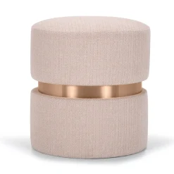 Domingo Salotti Ottomans & Poufs<Pink Cylinder Wood Pouf