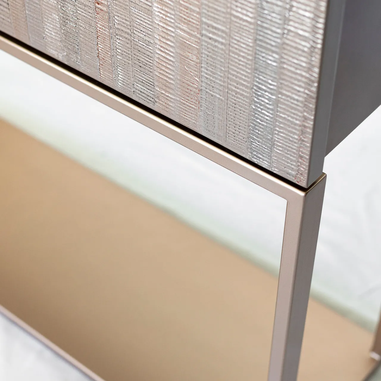 BottegaNera Furniture Cabinets<Pink Gold Cabinet with Glass Shelves
