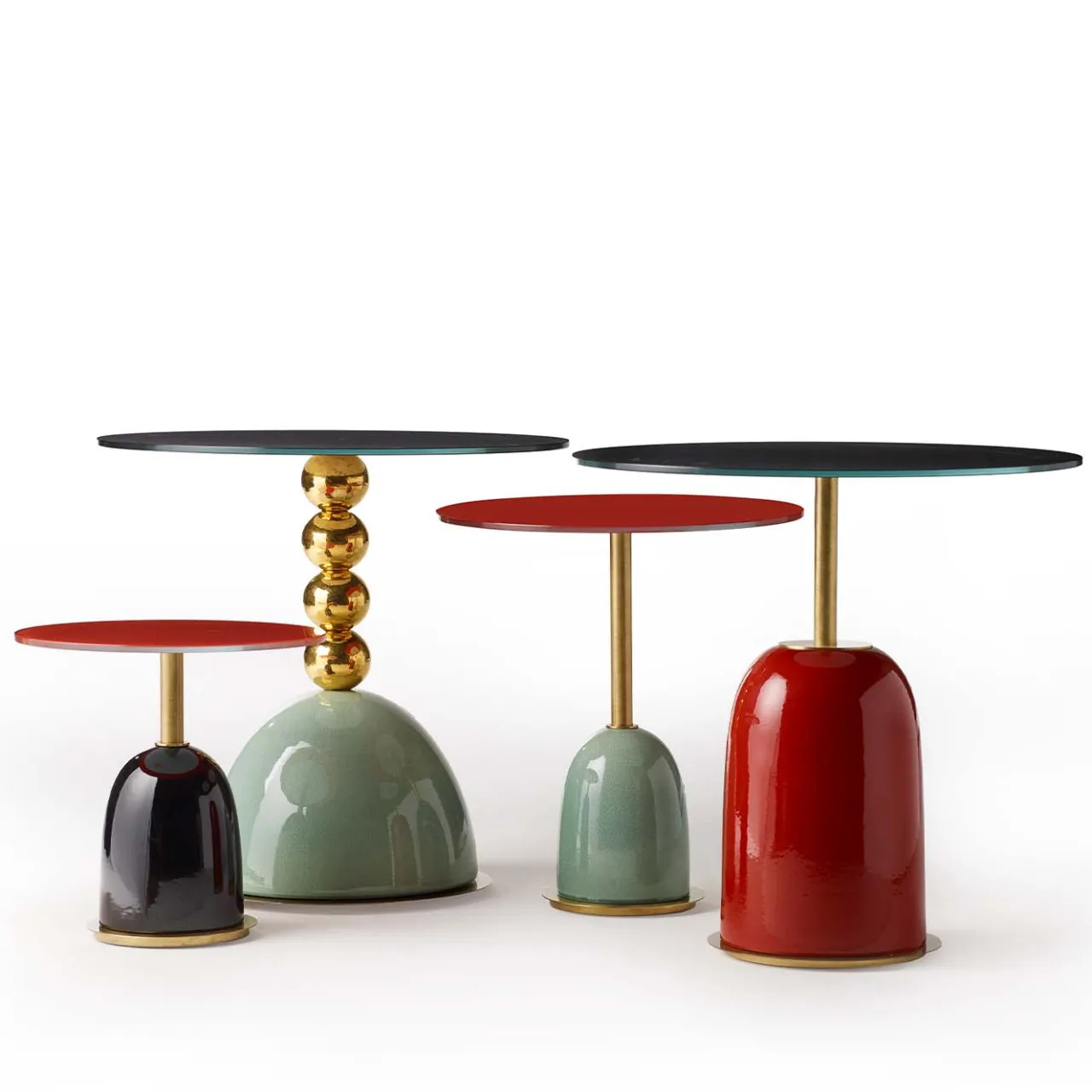 Marioni Side Tables<Pins Medium Brass and Glass Contemporary Side Table for Living Room