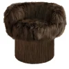 Lorenza Bozzoli Couture Armchairs<Pirouette Chocolate Brown Swivel Armchair