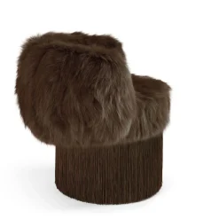 Lorenza Bozzoli Couture Armchairs<Pirouette Chocolate Brown Swivel Armchair