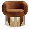 Lorenza Bozzoli Couture Armchairs<Pirouette Clu Brown Swivel Armchair by Lorenza Bozzoli