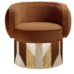 Lorenza Bozzoli Couture Armchairs<Pirouette Clu Brown Swivel Armchair by Lorenza Bozzoli