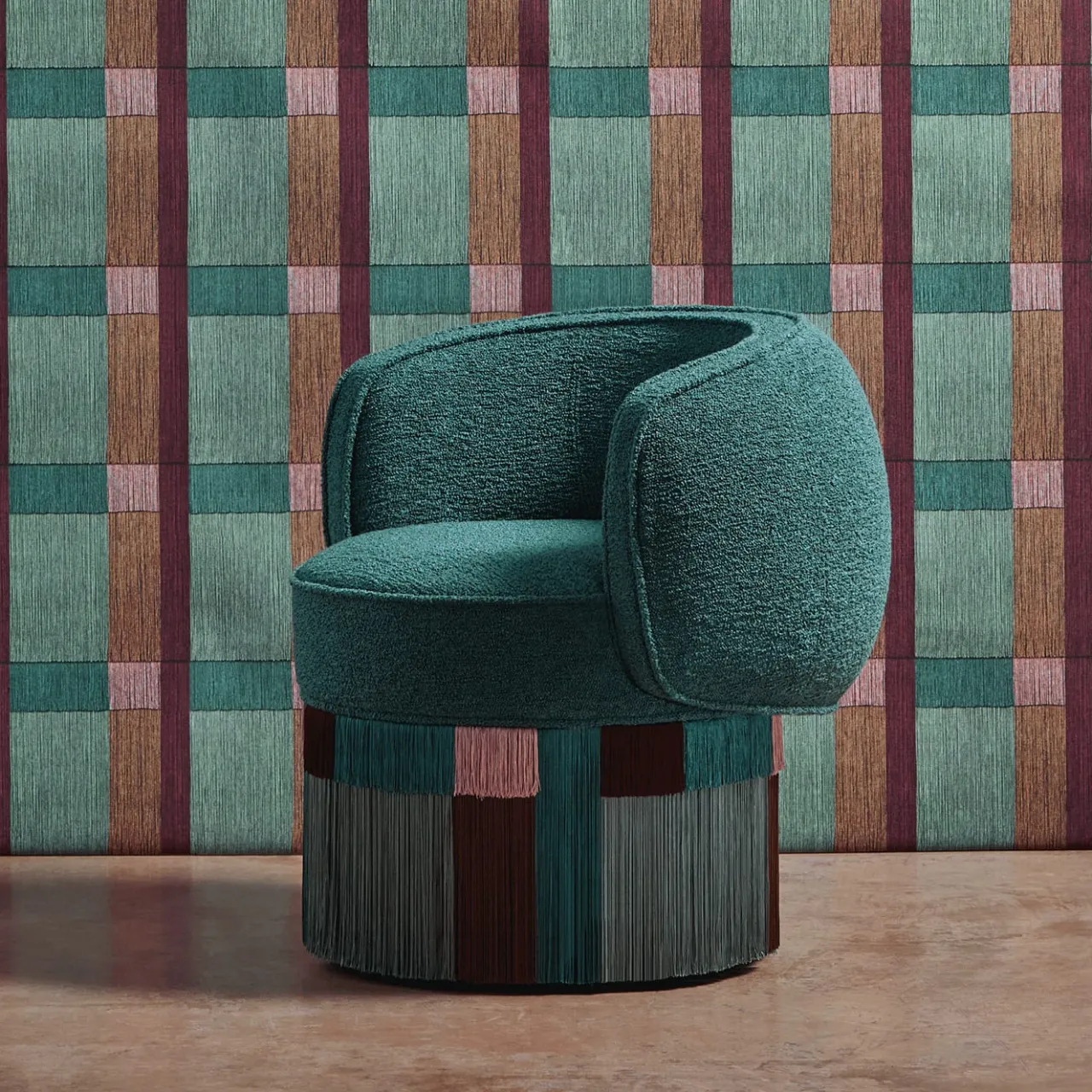Lorenza Bozzoli Couture Armchairs<Pirouette Clu Swivel Geo Wien Armchair by Lorenza Bozzoli