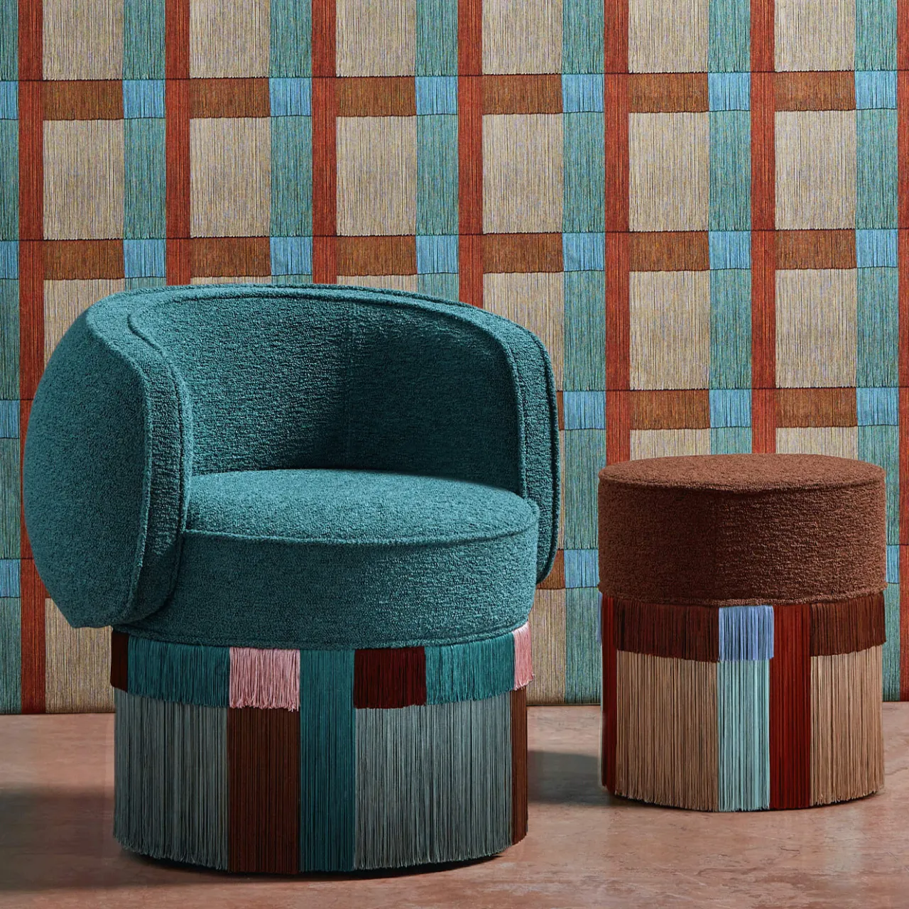 Lorenza Bozzoli Couture Armchairs<Pirouette Clu Swivel Geo Wien Armchair by Lorenza Bozzoli