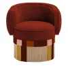 Lorenza Bozzoli Couture Armchairs<Pirouette Clu Swivel Wine Red Armchair by Lorenza Bozzoli