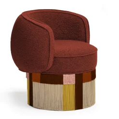 Lorenza Bozzoli Couture Armchairs<Pirouette Clu Swivel Wine Red Armchair by Lorenza Bozzoli