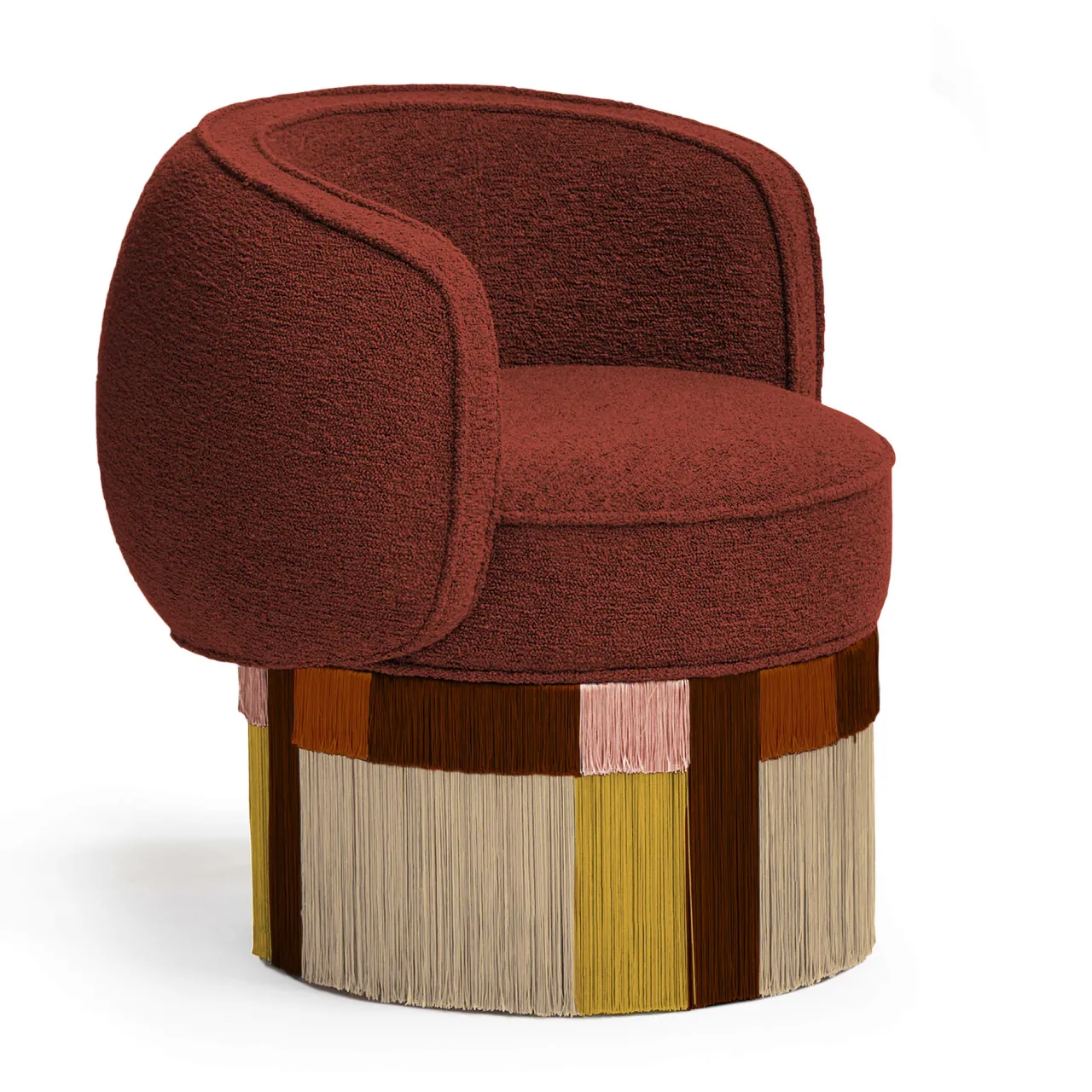 Lorenza Bozzoli Couture Armchairs<Pirouette Clu Swivel Wine Red Armchair by Lorenza Bozzoli