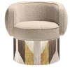 Lorenza Bozzoli Couture Armchairs<Pirouette Clu Tribe Beige Swivel Armchair by Lorenza Bozzoli