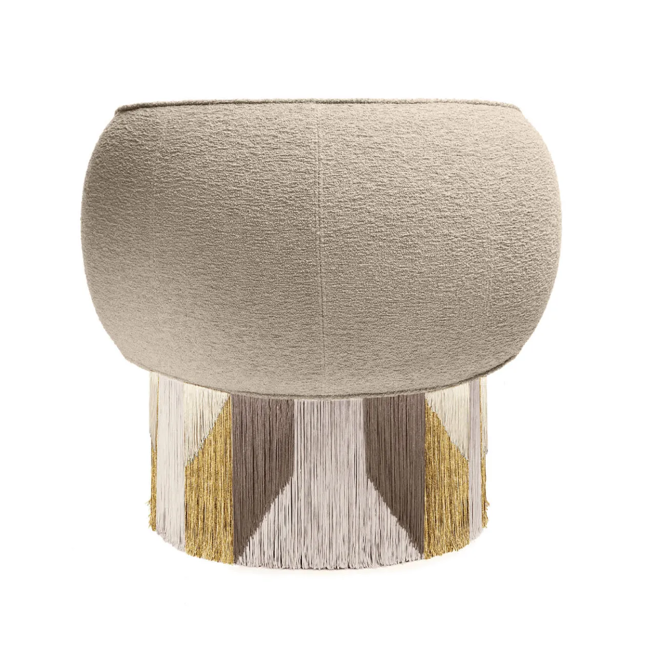 Lorenza Bozzoli Couture Armchairs<Pirouette Clu Tribe Beige Swivel Armchair by Lorenza Bozzoli