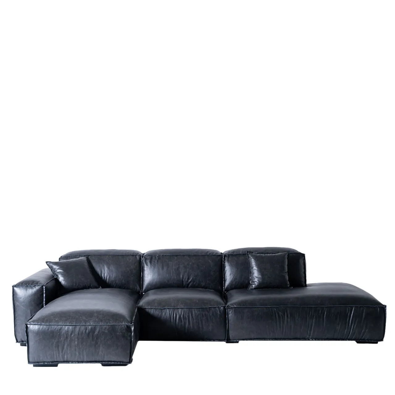 Mantellassi 1926 Sofas<Placido Anthracite Leather Modular Sofa