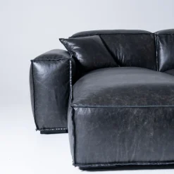 Mantellassi 1926 Sofas<Placido Anthracite Leather Modular Sofa