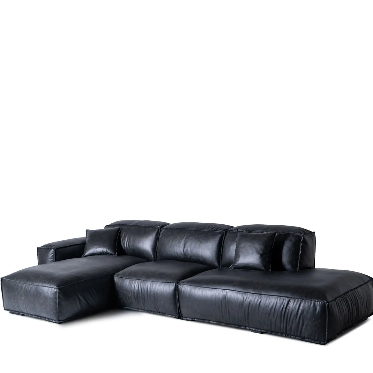 Mantellassi 1926 Sofas<Placido Anthracite Leather Modular Sofa