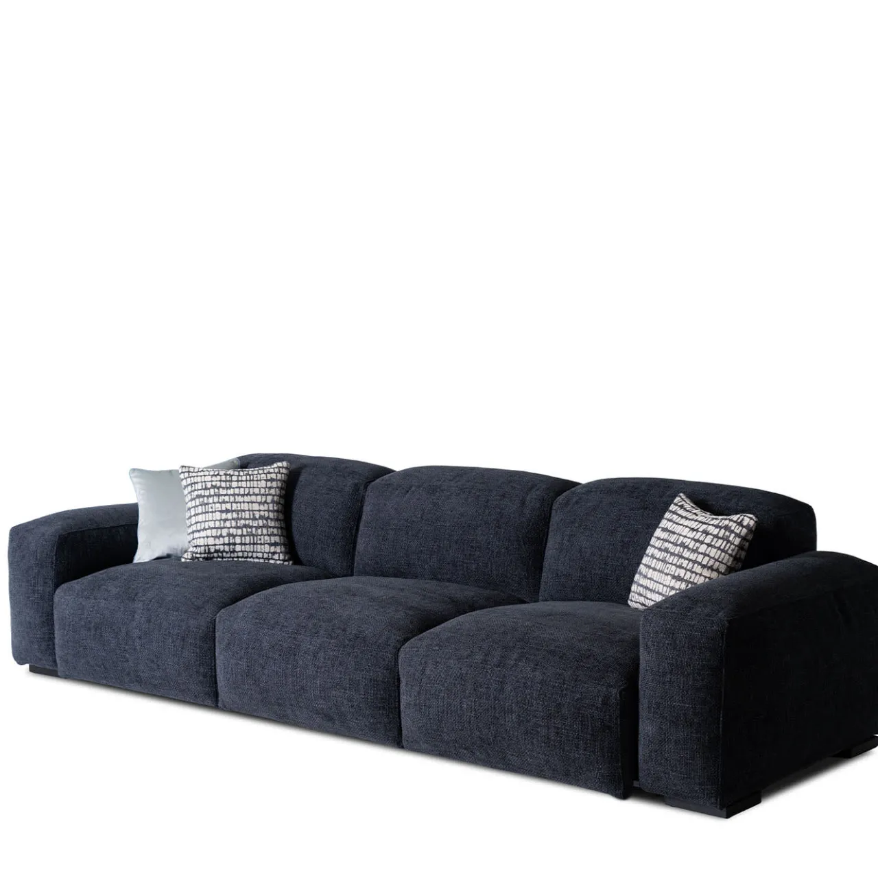Mantellassi 1926 Sofas<Placido Blue Fabric 3-Seater Sofa