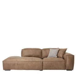 Mantellassi 1926 Sofas<Placido brown leather modular sofa with Free Side