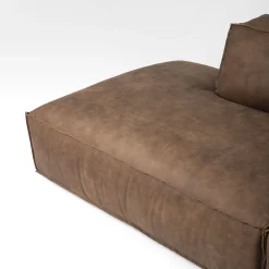 Mantellassi 1926 Sofas<Placido brown leather modular sofa with Free Side