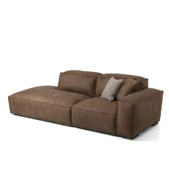 Mantellassi 1926 Sofas<Placido brown leather modular sofa with Free Side