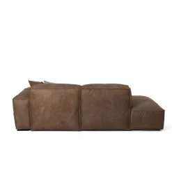 Mantellassi 1926 Sofas<Placido brown leather modular sofa with Free Side