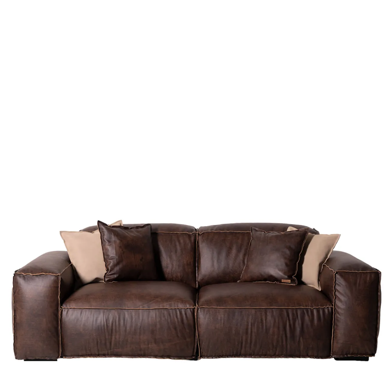 Mantellassi 1926 Sofas<Placido brown leather modular sofa