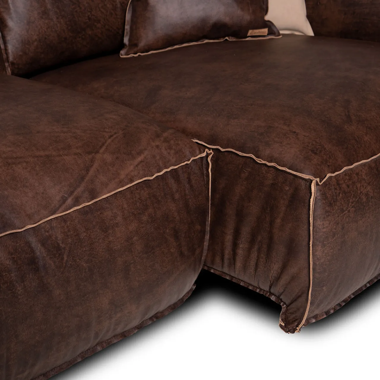 Mantellassi 1926 Sofas<Placido brown leather modular sofa