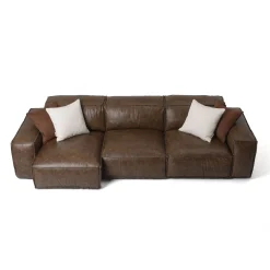 Mantellassi 1926 Sofas<Placido brown leather modular sofa