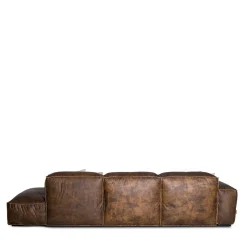 Mantellassi 1926 Sofas<Placido brown leather modular sofa with chaise longue and Free Side
