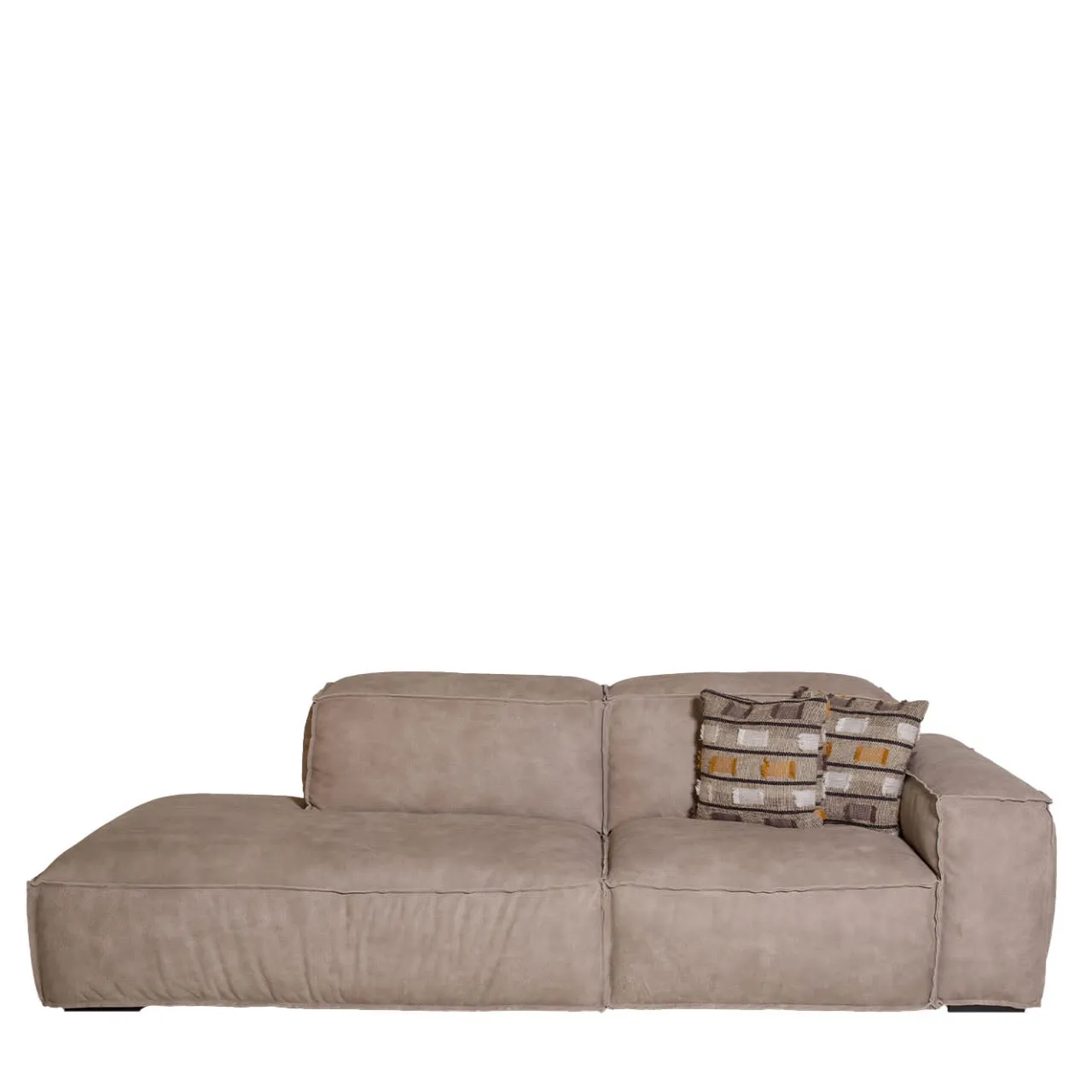 Mantellassi 1926 Sofas<Placido Gray Leather Sofa with Free Side