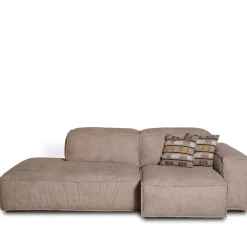 Mantellassi 1926 Sofas<Placido Gray Leather Sofa with Free Side