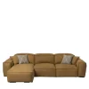Mantellassi 1926 Sofas<Placido ocher yellow leather modular sofa with chaise longue