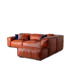 Mantellassi 1926 Sofas<Placido orange leather corner sofa
