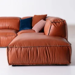 Mantellassi 1926 Sofas<Placido orange leather corner sofa