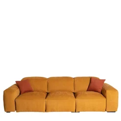 Mantellassi 1926 Sofas<Placido Yellow Fabric 3-Seater Sofa