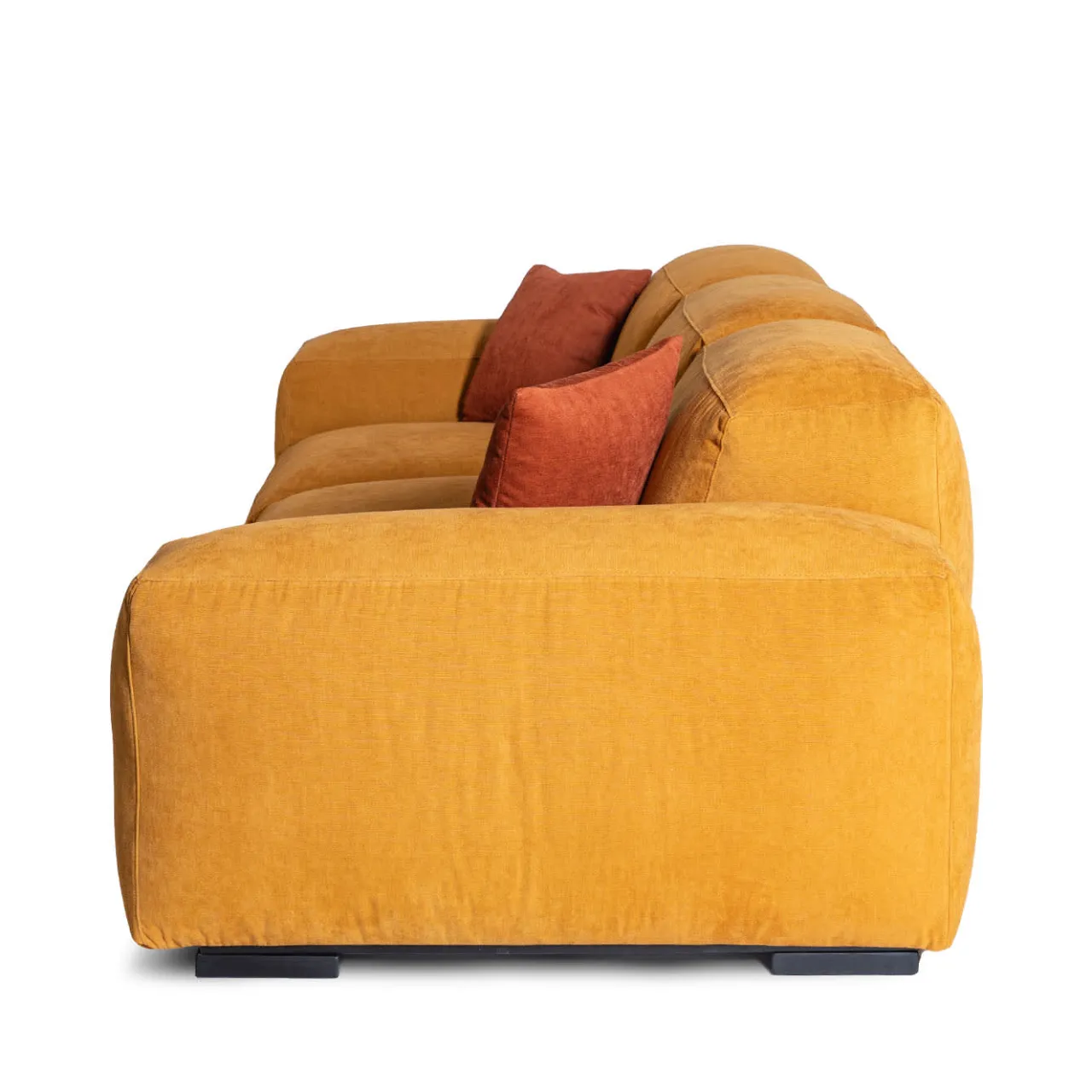 Mantellassi 1926 Sofas<Placido Yellow Fabric 3-Seater Sofa