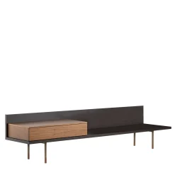 Pacini & Cappellini Benches<PLANK Walnut & Black Ash Bench