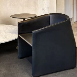 Tecno Spa Office Chairs<Plau Black Leather Armchair by Gabriele & Oscar Buratti