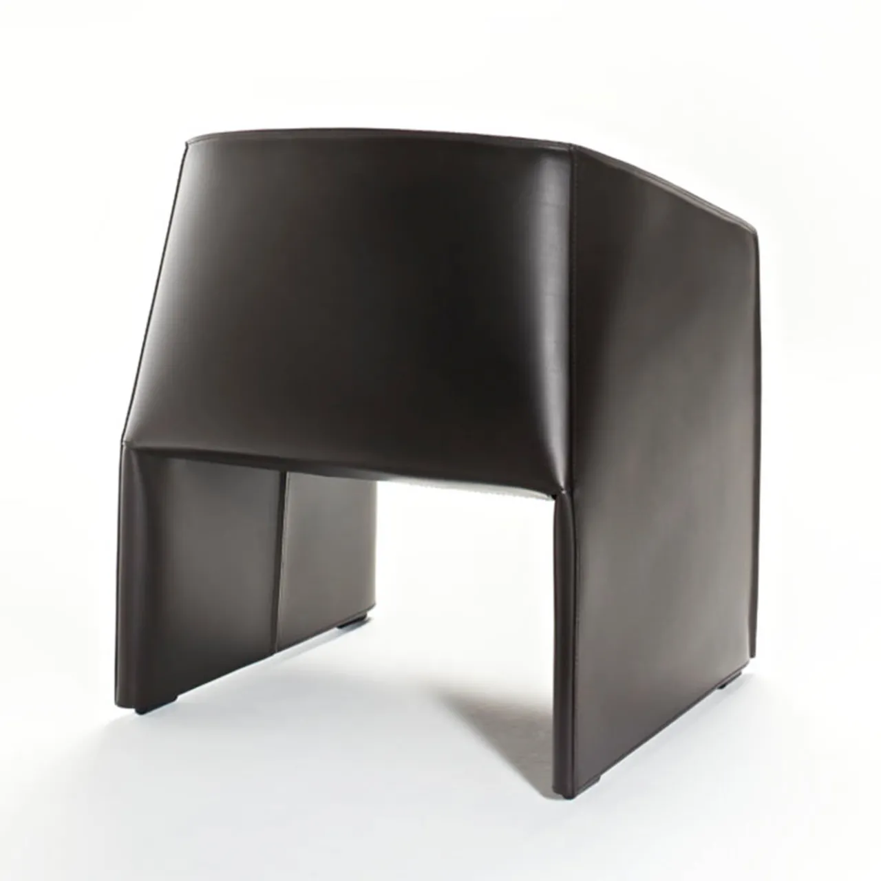 Tecno Spa Office Chairs<Plau Black Leather Armchair by Gabriele & Oscar Buratti