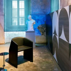 Tecno Spa Armchairs<Plau Black Tall Wheeled Armchair by Gabriele and Oscar Buratti
