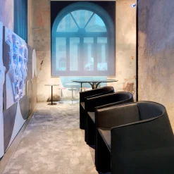 Tecno Spa Armchairs<Plau Black Tall Wheeled Armchair by Gabriele and Oscar Buratti