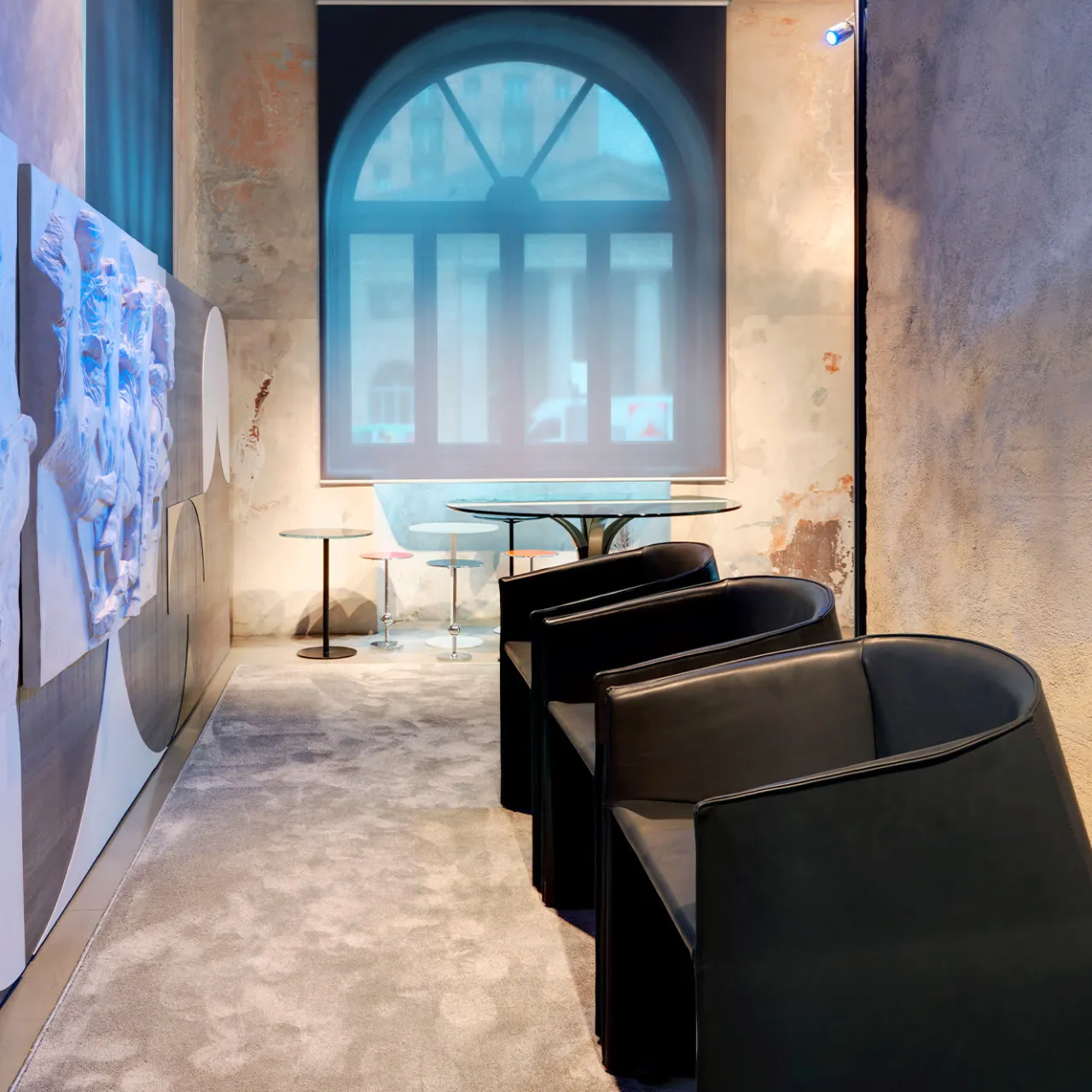 Tecno Spa Armchairs<Plau Black Tall Wheeled Armchair by Gabriele and Oscar Buratti