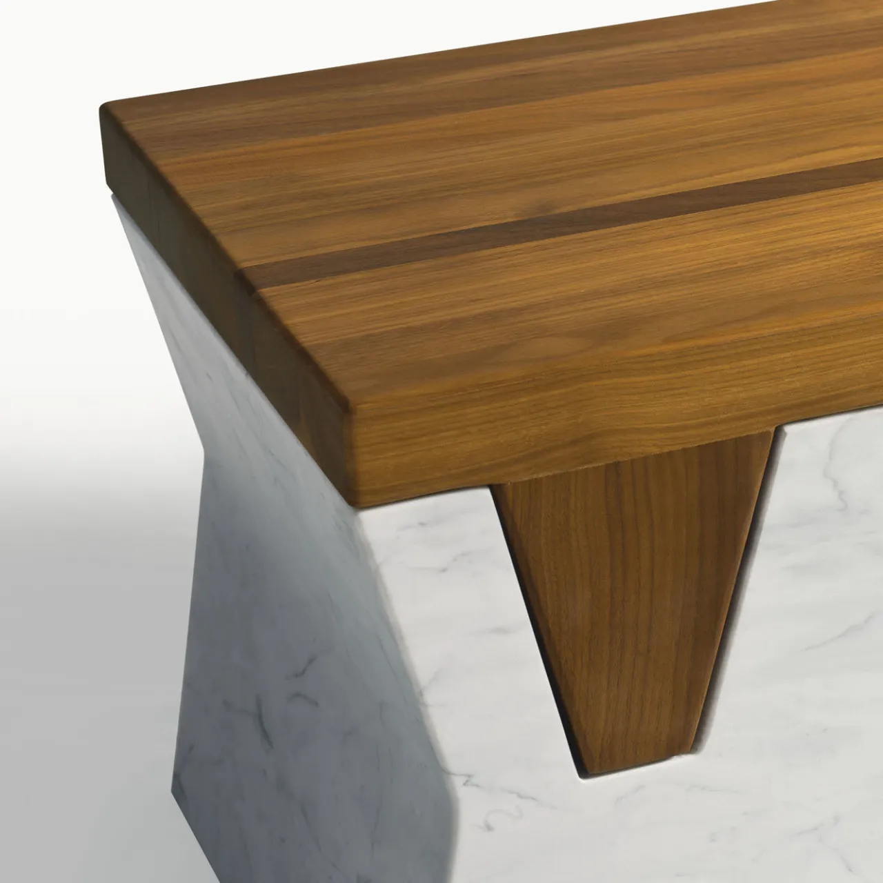 MGM Marmi e Graniti Benches<Plaza Bench with Shelf by Paolo Salvadè