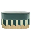 Lorenza Bozzoli Couture Benches<Plissé Oval Green Velvet Bench