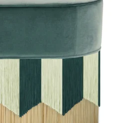 Lorenza Bozzoli Couture Benches<Plissé Oval Green Velvet Bench