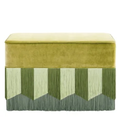 Lorenza Bozzoli Couture Benches<Plissé Rectangular Acid Yellow Velvet Bench