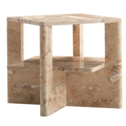 V.L. Lavorazioni In Ferro Side Tables<Plus+Doble Travertine Side Table by Antonio Saporito