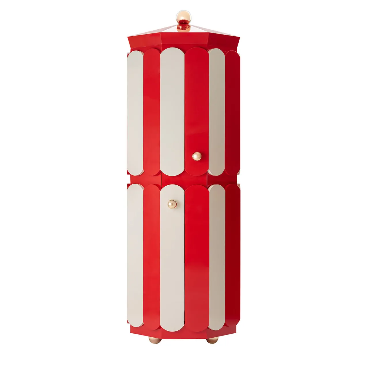 altreforme Bar Cabinets<Pollock White and Red Bar Cabinet