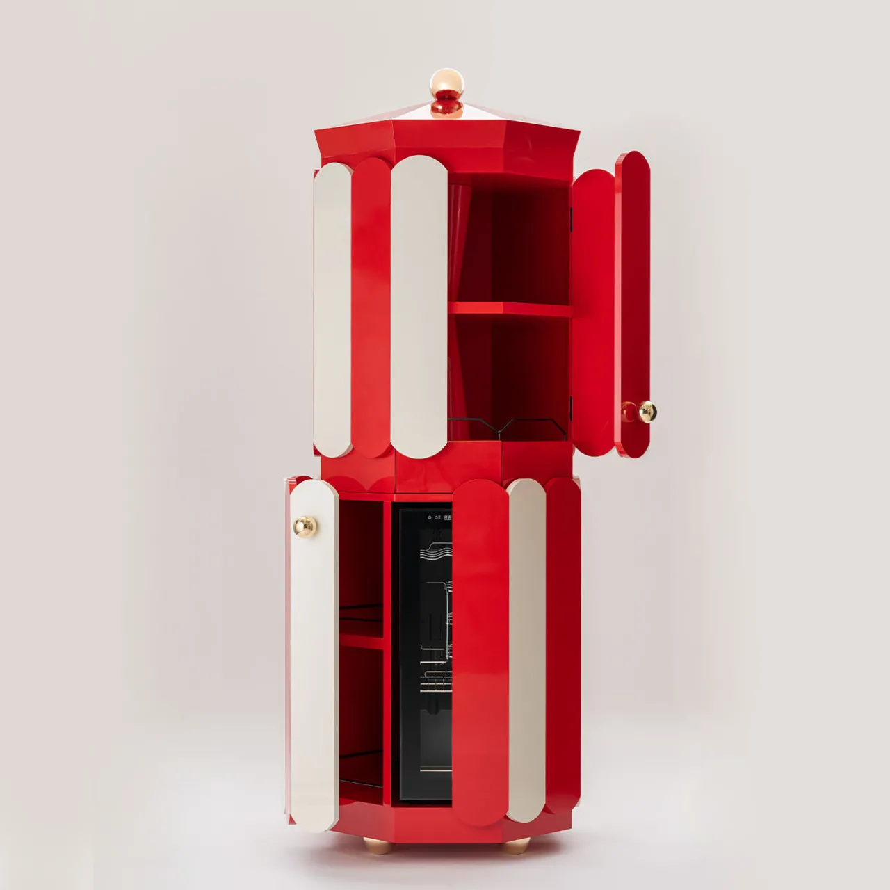 altreforme Bar Cabinets<Pollock White and Red Bar Cabinet