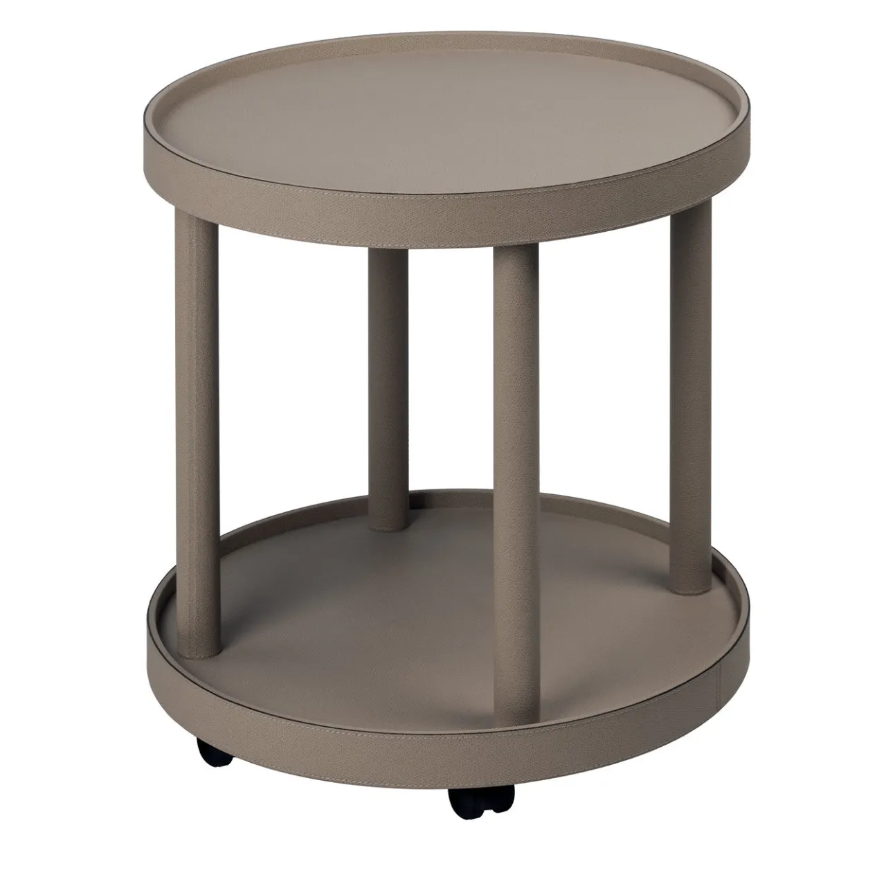 Giobagnara Serving Tables<Polo Trolley 2-Tier Beige Round Table