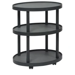Giobagnara Serving Tables<Polo Trolley 3-Tier Black Oval Table