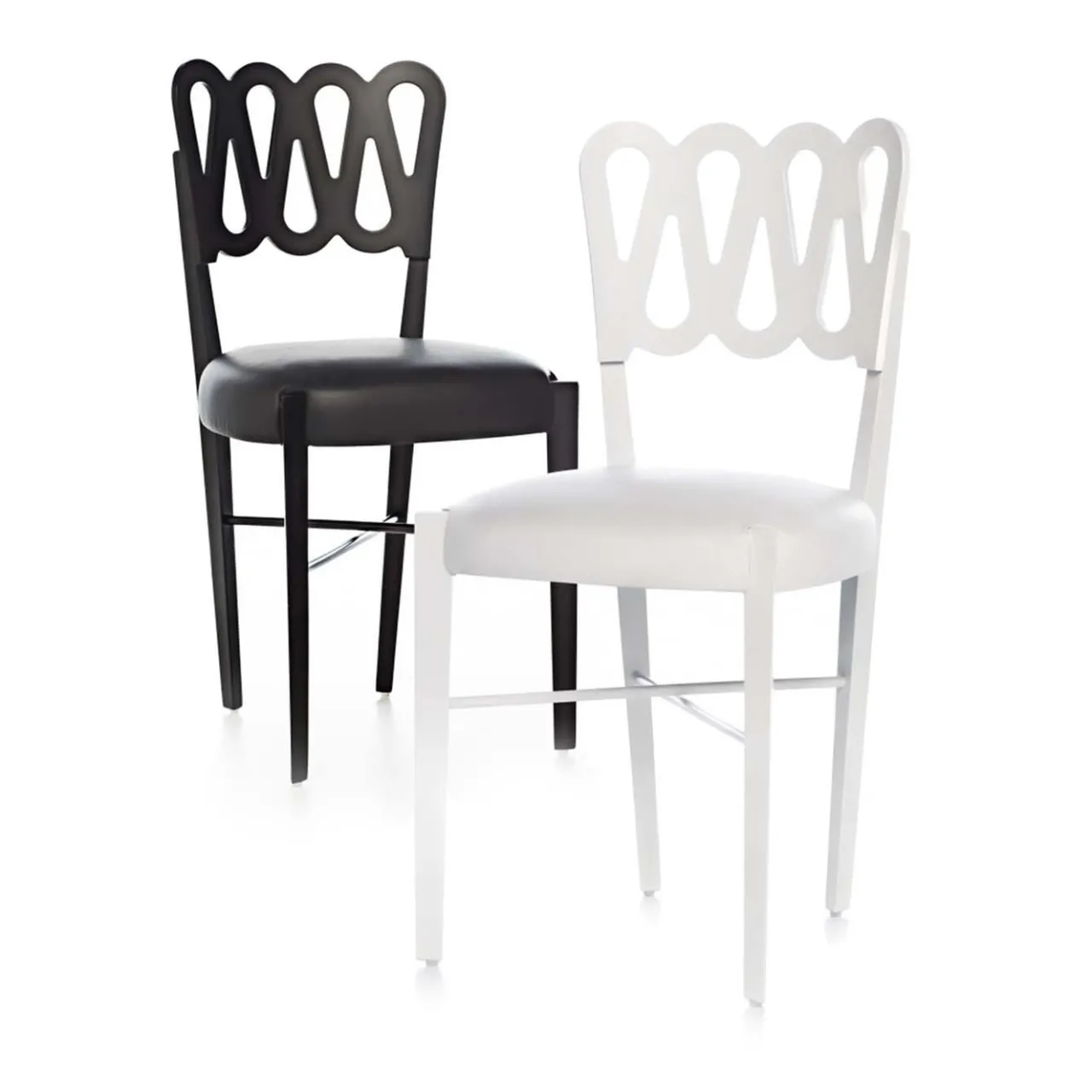 BBB Italia Chairs<Ponti 969 White Leather Chair by Gio Ponti