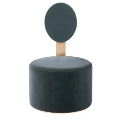 Secolo Lounge Chairs<pop gray velvet and satin brass metal chair